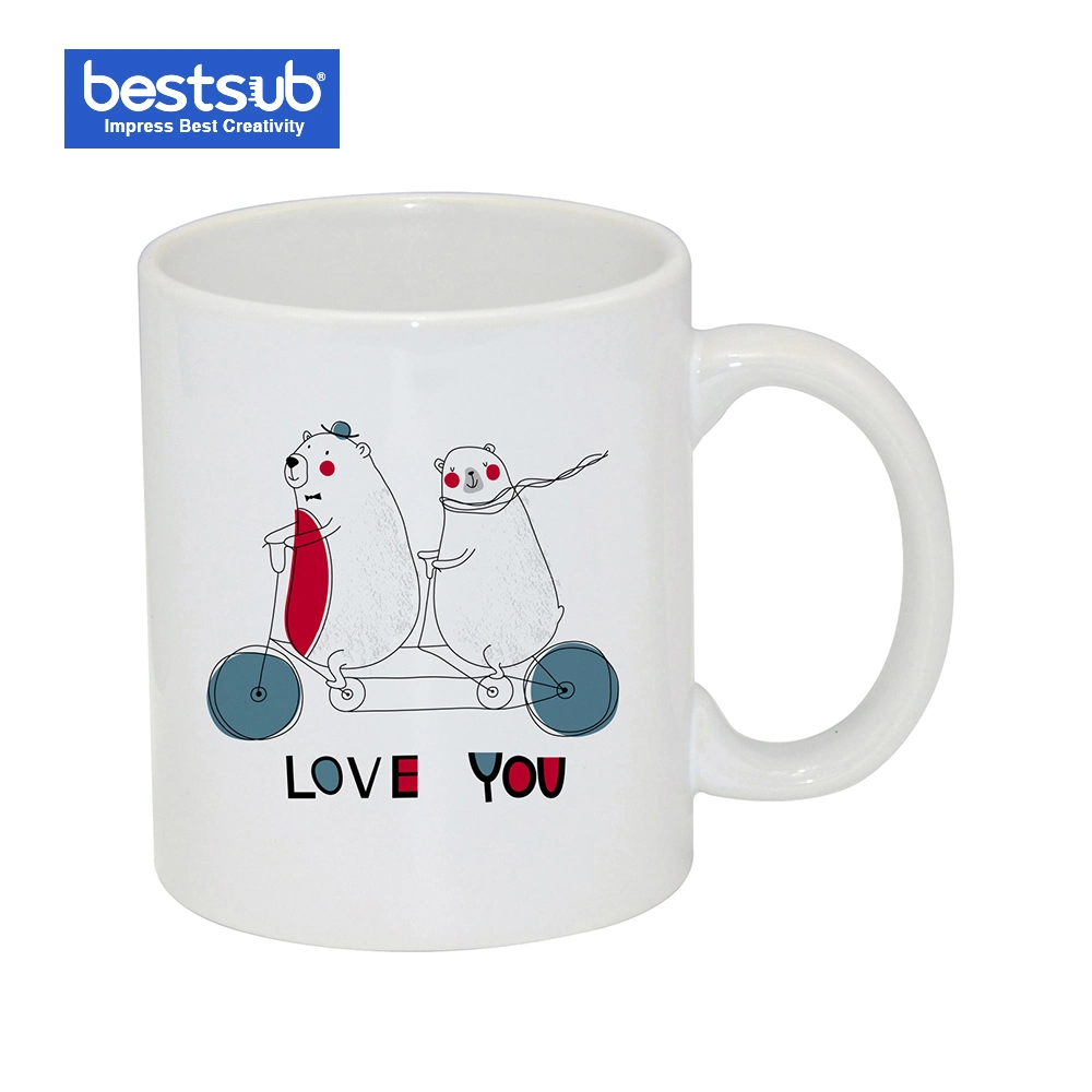 Wholesale Bestsub 330ml 11 Oz White Ceramic Coffee Mug Sublimation Blanks Mugs