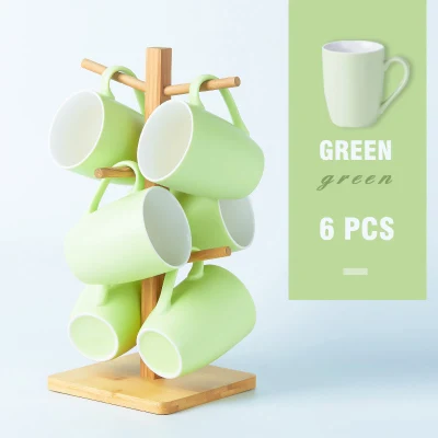 6 tasses en céramique colorées de PCS pour l'usage quotidien ou les cadeaux promotionnels/logo fait sur commande accepté