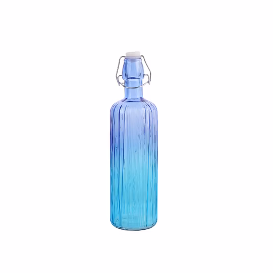 Prix ​​bon marché Bouteille d'eau en verre coloré avec couvercle scellé Couleur de pulvérisation