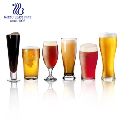 Boire en gros de jus de bière pinte tasse en verre logo personnalisé coupe en verre de bière claire